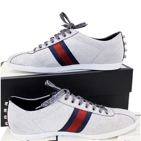 mens silver gucci sneakers|gucci crystal studded sneakers.